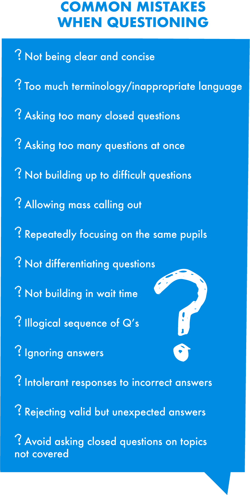 Common questioning mistakes in PE